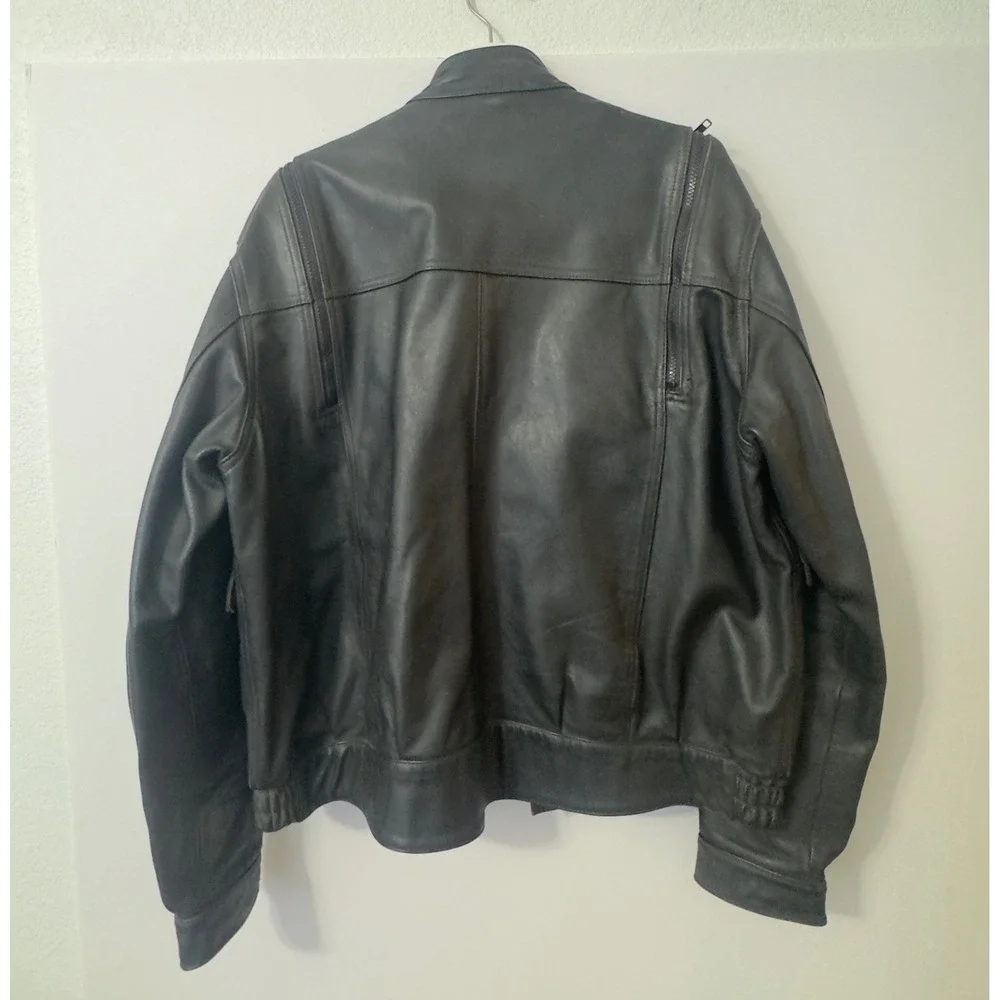 Vintage‎ Hein Gericke Leather Motorcycle Jacket Mens 46 Black 1995 Sturgis
